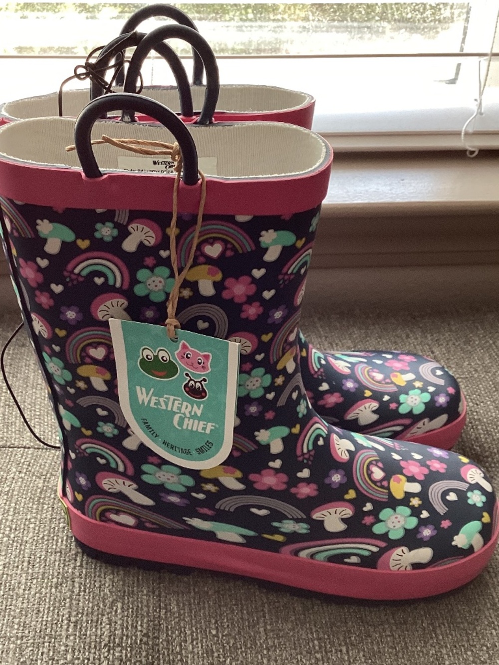 Western Chief Kids' Rainbow Dream Rain Boot, size 13